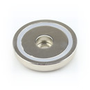 Neodymium flat pot magnets Ø 42 x 9 mm, with bore...
