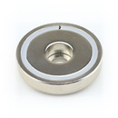 Neodymium flat pot magnets Ø 48 x 11,5 mm, with bore - 64 kg / 640 N