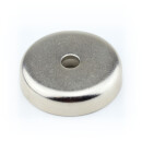 Neodymium flat pot magnets Ø 48 x 11,5 mm, with bore - 64 kg / 640 N