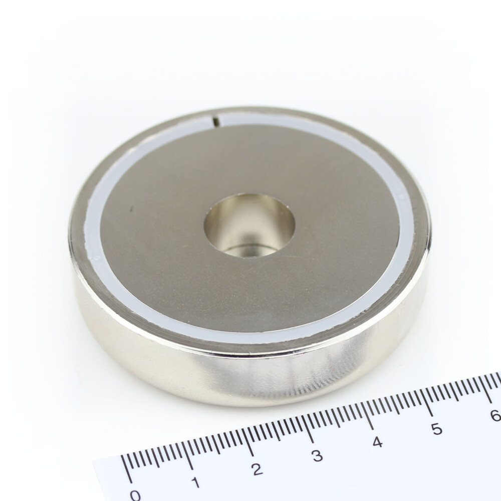 Neodym Flachgreifer 60x15 mm mit Bohrung