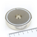 Neodymium flat pot magnets Ø 60 x 15 mm, with bore...