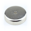 Neodymium flat pot magnets Ø 60 x 15 mm, with bore - 100 kg / 1000 N