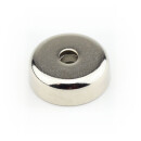 Neodymium flat pot magnets  20 x 7 mm, with counterbore - 9 kg / 90 N