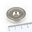 Neodymium flat pot magnets Ø 32 x 8 mm, with...