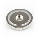 Neodymium flat pot magnets Ø 40 x 8 mm, with counterbore - 50 kg / 500 N Ø5,5 mm