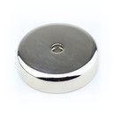Neodymium flat pot magnets Ø 60 x 15 mm, with counterbore - 130 kg / 1300 N