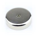 Neodymium flat pot magnets  60 x 15 mm, with counterbore - 130 kg / 1300 N