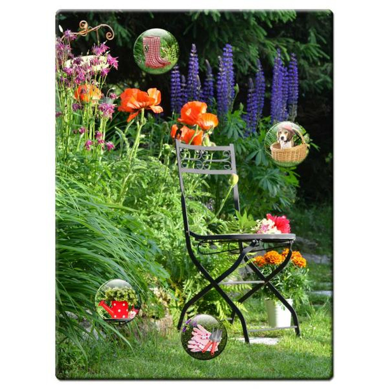 Magnetic pinboard Garden Chair 40x30 cm incl. 4 magnets