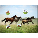 Magnetic pinboard Horses at a gallop 40x30 cm incl. 4...