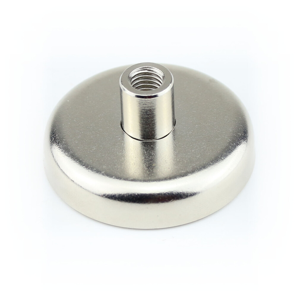 Neodym Ndfeb Flachgreifer D48x10 Mm Mit Gewindebuchse 75 Kg 750 N