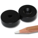 Neodymium magnets 20x4,2x7 with counterbore North black Epoxy - pull force 10,5 kg -