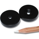 Neodymium magnets Ø25xØ4,2x5 with counterbore North black Epoxy - pull force 11,5 kg -
