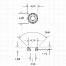 Neodymium magnets Ø8xØ3,5x3 with counterbore North NdFeB N45 - pull force 500 g -