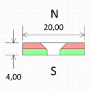 Neodym Magnete Ø20xØ4,2x4 mm NdFeB N45 NORD Senkung NICKEL