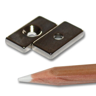 Neodymium magnets 20x10x3 with counterbore North 3,5 mm...