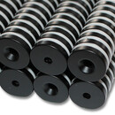 Neodymium magnets Ø20xØ4,2x4 with counterbore North black Epoxy - pull force 7,5 kg -