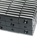 Neodymium magnets 20x10x3 with counterbore North Ø3,5 mm black Epoxy - pull force 3 kg -