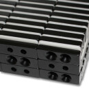 Neodymium magnets 30x10x5 with 2x bore counterbore North Ø4,2 mm black Epoxy - pull force 6 kg -