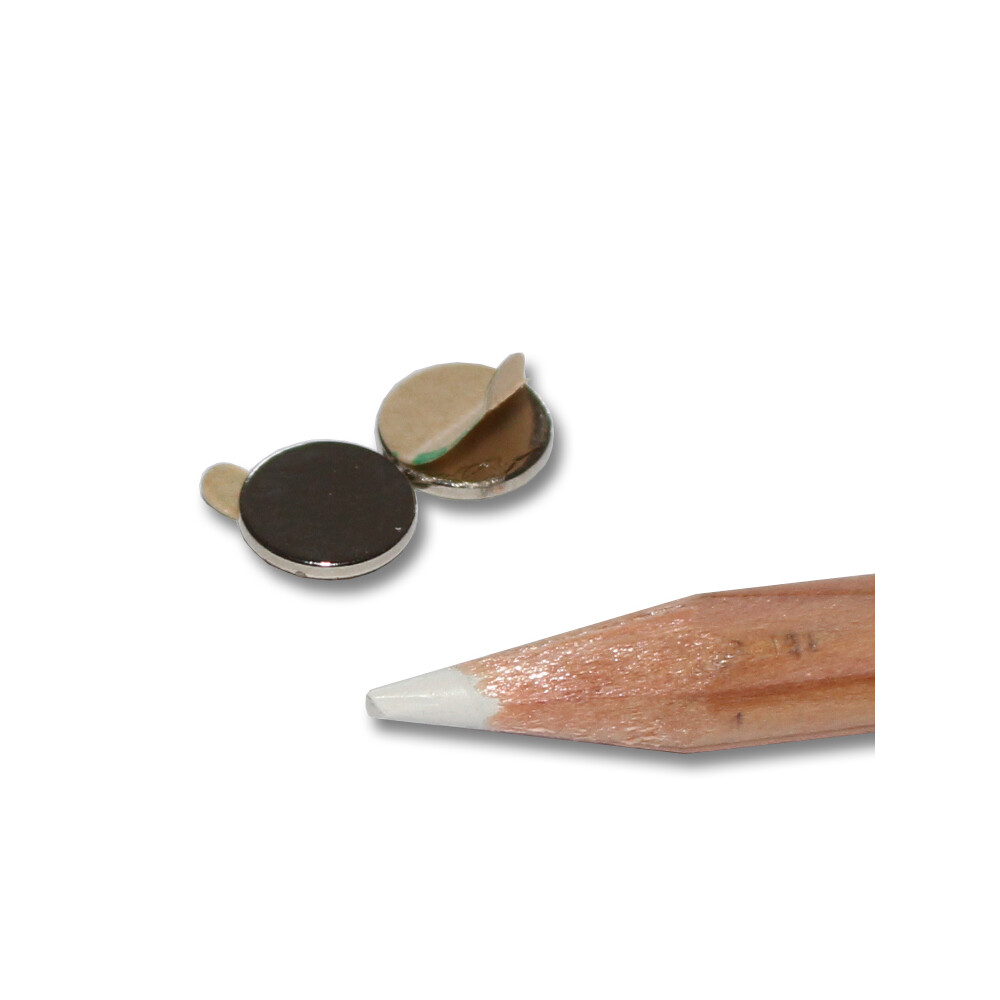 Neodym Magnete 8x1 mm N45 - Selbstklebend