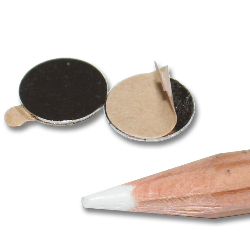 Neodymium Magnets self adhesive Ø10x0,5 mm N45 - 300 g -