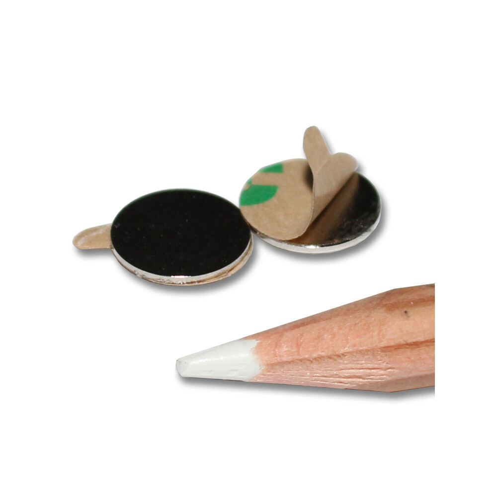 Neodym Magnete 10x0,6 mm N45 - Selbstklebend