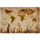 Magnetic pinboard World Travel 60x40 cm incl. 6 magnets