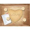 Magnetic pinboard Leather Heart 40x30 cm incl. 4 magnets