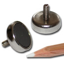 Hartferrit Flachgreifer 20x6,5 mm mit Auengewinde M3x7mm