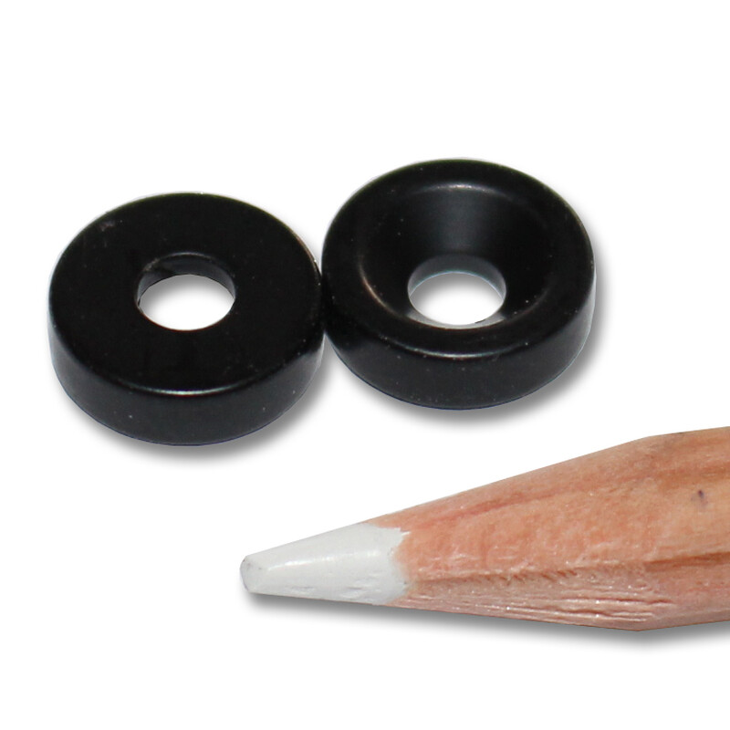 Neodymium magnets Ø10xØ3,5x3 with counterbore south black Epoxy - pull force 700 g -