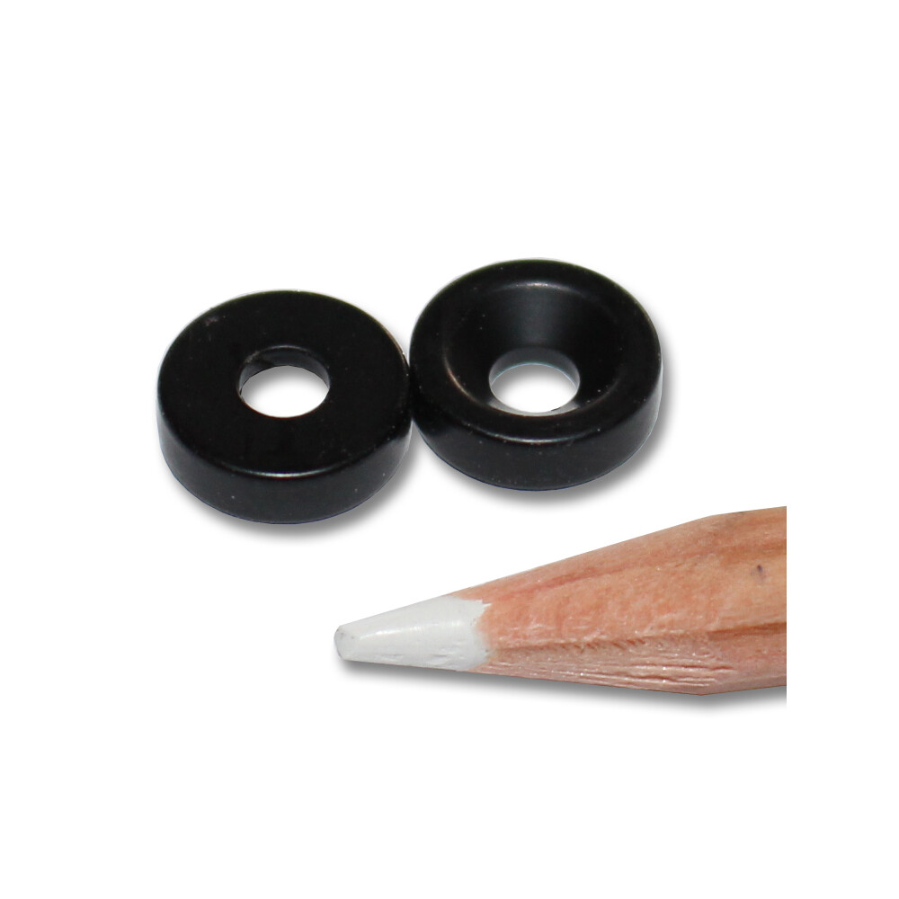 Neodymium magnets 10x3,5x3 with counterbore south black Epoxy - pull force 700 g -