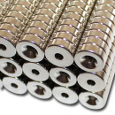Neodymium magnets 12x3,5x4 with counterbore South NdFeB N40 - pull force 1,6 kg -