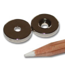 Neodymium magnets 15x3,5x3 with counterbore South NdFeB N45 - pull force 5 kg -