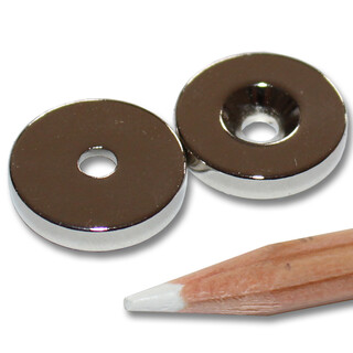 Neodymium magnets Ø20xØ4,2x4 with counterbore South NdFeB N45 - pull force 7,5 kg -