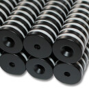 Neodymium magnets Ø20xØ4,2x4 with counterbore South black Epoxy - pull force 7,5 kg -