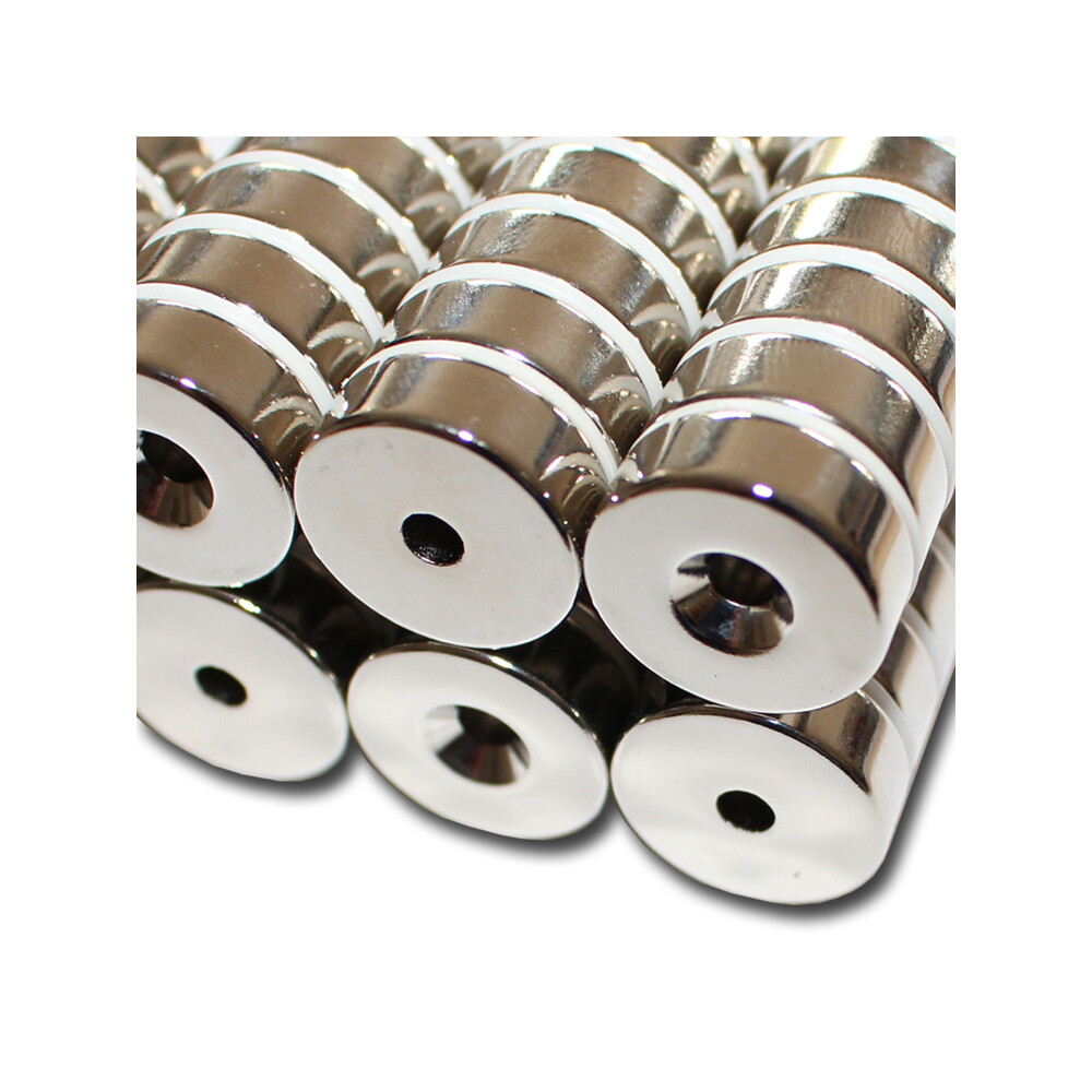 5 Neodym Ringmagnete 10 X 5 Mm Mit 3,1 Mm Bohrung – N45, Vernickelt, Haftkraft Ca. 2,8 Kg, Für Industrie & Basteln