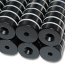 Neodymium magnets Ø20xØ4,2x7 with counterbore South black Epoxy - pull force 10,5 kg -