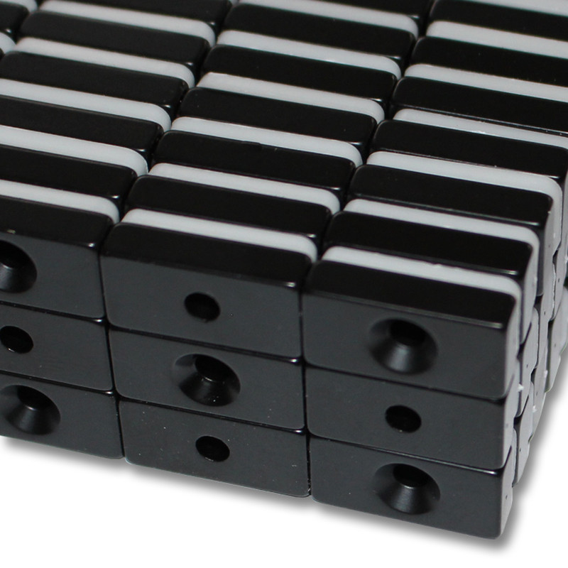 20 Stück Neodym Magnet Quader 20x10x5 mm N45 Epoxy schwarz 6,41 kg super stark 