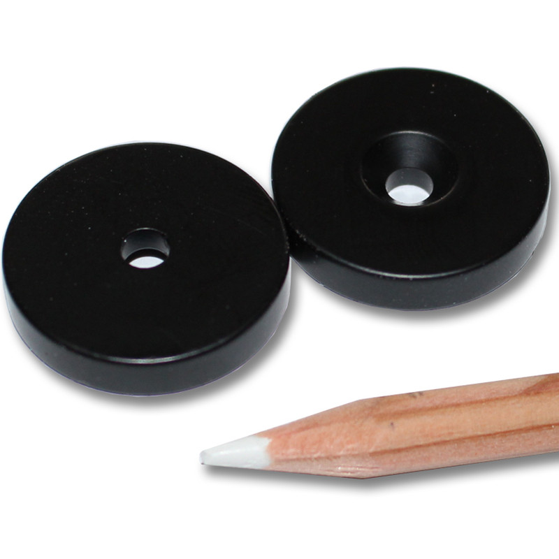 Ringmagnet Senkung Ø 25,0 x 4,5 x 4,4 mm Kunststoffmantel schwarz 