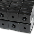 Neodymium magnets 20x20x5 with counterbore South Ø4,2 mm black Epoxy - pull force 8 kg -