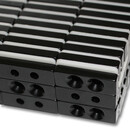 Neodymium magnets 30x10x5 with 2x bore counterbore South Ø4,2 mm black Epoxy - pull force 6 kg -