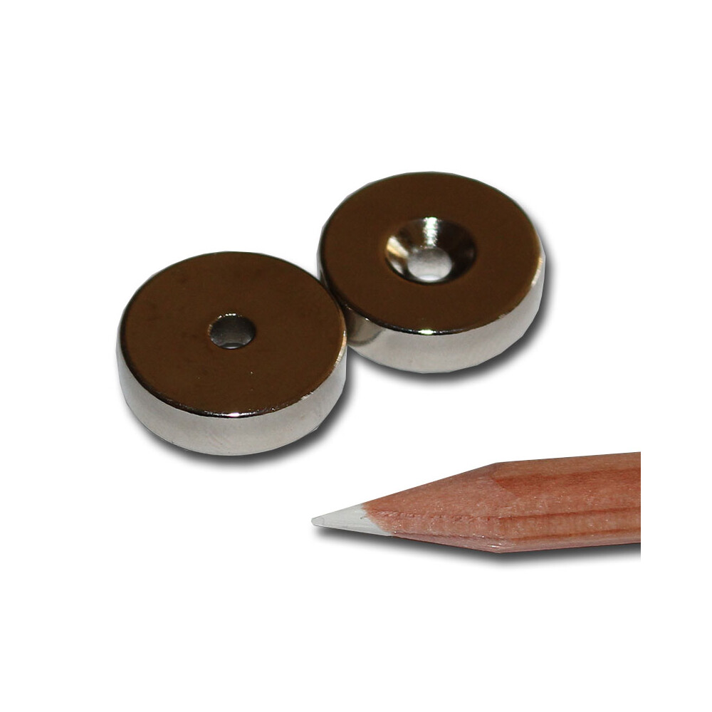 Neodymium magnets 18x3,5x5 with counterbore South NdFeB N40 - pull force 8 kg -