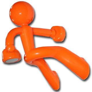 Schlüsselhalter Hangman mit 2x Neodym Magnete - Orange