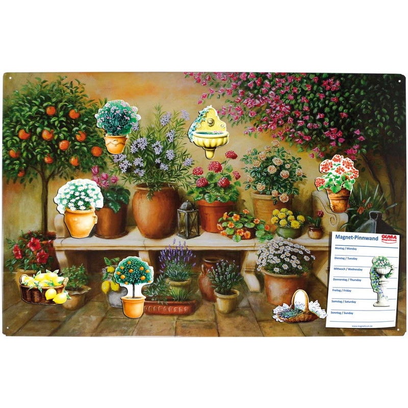 Magnetic pinboard Flower Stand 60x40 cm incl. 8 magnets