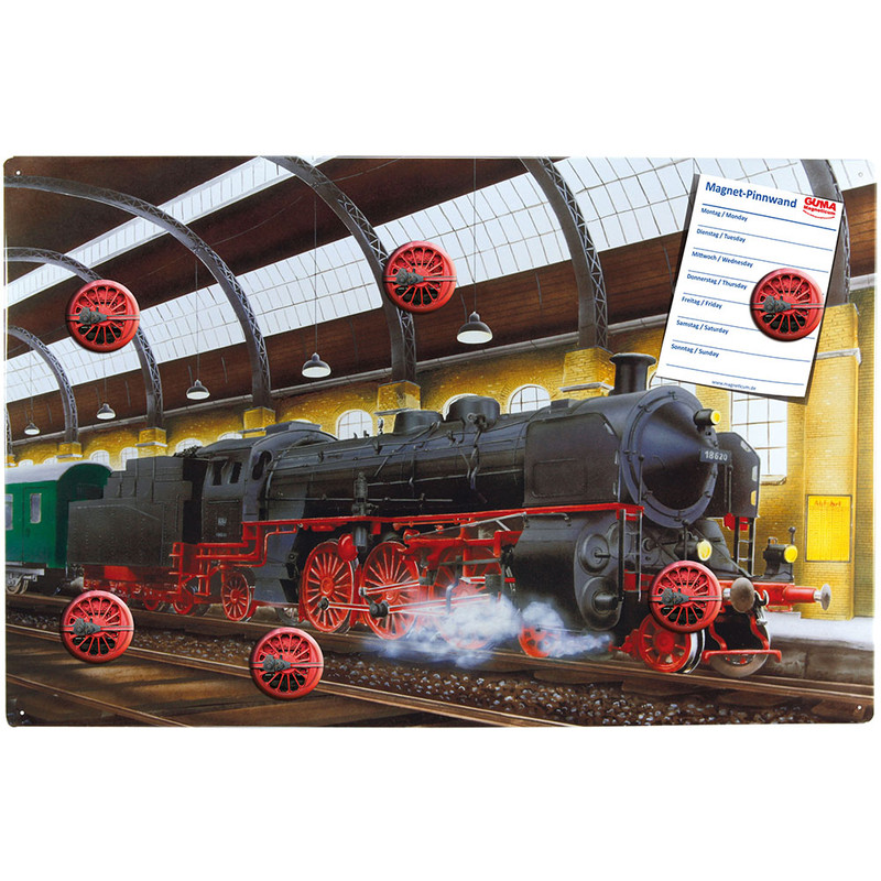 Motiv Magnetpinnwand Dampflokomotive 60x40 cm inkl. 6 Magnete