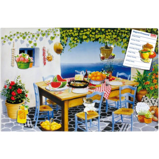 Motiv Magnetpinnwand Mediterranes Flair 60x40 cm inkl. 8...