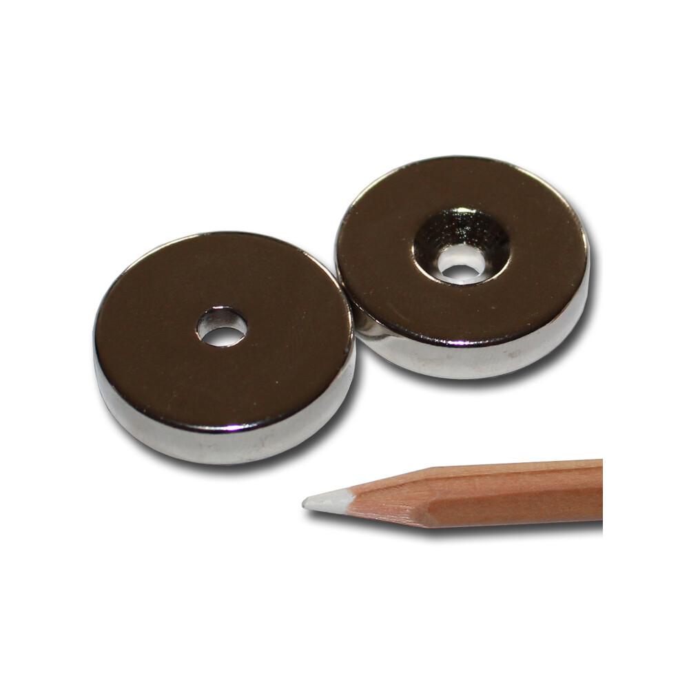 Neodym Magnete 30x5,5x7 mm NdFeB N40 NORD Senkung NICKEL