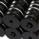 Neodymium magnets 30x5,5x7 with counterbore South black Epoxy - pull force 14 kg -
