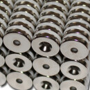 Neodymium magnets Ø14xØ3,5x3 with counterbore North NdFeB N40 - pull force 3 kg -