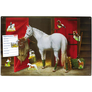 Magnetic pinboard Riding Stable / White Horse 60x40 cm...