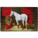 Magnetic pinboard Riding Stable / White Horse 60x40 cm incl. 8 magnets